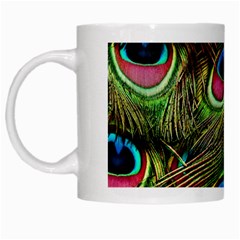 Peacock-feathers-plumage-pattern White Mugs by Sapixe