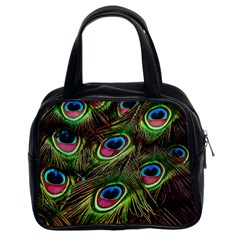 Peacock-feathers-plumage-pattern Classic Handbag (two Sides) by Sapixe