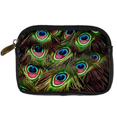 Peacock-feathers-plumage-pattern Digital Camera Leather Case by Sapixe