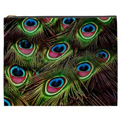 Peacock-feathers-plumage-pattern Cosmetic Bag (xxxl) by Sapixe