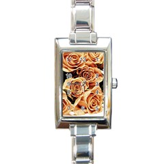 Roses-flowers-bouquet-rose-bloom Rectangle Italian Charm Watch by Sapixe