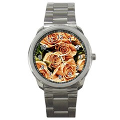 Roses-flowers-bouquet-rose-bloom Sport Metal Watch by Sapixe