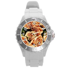 Roses-flowers-bouquet-rose-bloom Round Plastic Sport Watch (l) by Sapixe