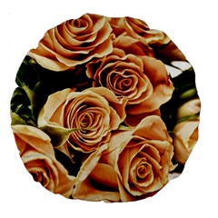 Roses-flowers-bouquet-rose-bloom Large 18  Premium Round Cushions by Sapixe