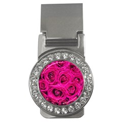 Pink-flowers-roses-background Money Clips (cz)  by Sapixe