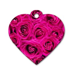 Pink-flowers-roses-background Dog Tag Heart (two Sides) by Sapixe