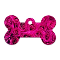 Pink-flowers-roses-background Dog Tag Bone (one Side) by Sapixe