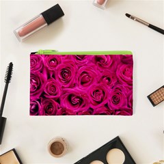 Pink-flowers-roses-background Cosmetic Bag (xs) by Sapixe