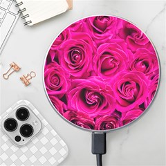 Pink-flowers-roses-background Wireless Charger