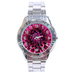 Dahlia-flower-purple-dahlia-petals Stainless Steel Analogue Watch by Sapixe