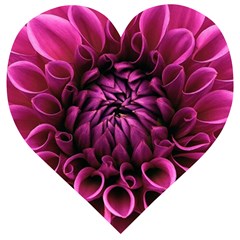 Dahlia-flower-purple-dahlia-petals Wooden Puzzle Heart by Sapixe