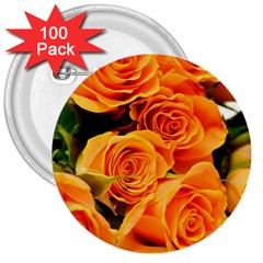 Roses-flowers-orange-roses 3  Buttons (100 Pack)  by Sapixe