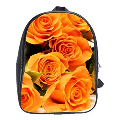 Roses-flowers-orange-roses School Bag (large) by Sapixe