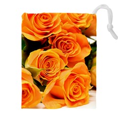 Roses-flowers-orange-roses Drawstring Pouch (5xl) by Sapixe