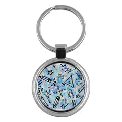 Science-education-doodle-background Key Chain (Round)