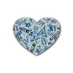 Science-education-doodle-background Heart Coaster (4 pack)  Front