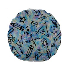 Science-education-doodle-background Standard 15  Premium Flano Round Cushions by Sapixe