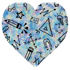 Science-education-doodle-background Wooden Puzzle Heart