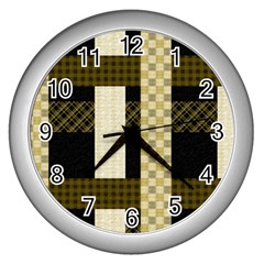 Art-stripes-pattern-design-lines Wall Clock (silver)