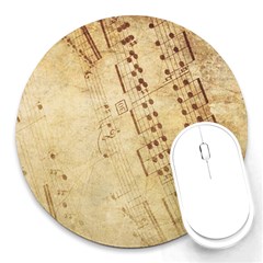 Music-melody-old-fashioned Round Mousepads by Sapixe