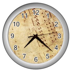 Music-melody-old-fashioned Wall Clock (silver) by Sapixe