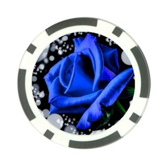 Blue-rose-rose-rose-bloom-blossom Poker Chip Card Guard by Sapixe