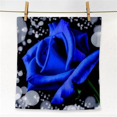 Blue-rose-rose-rose-bloom-blossom Face Towel by Sapixe