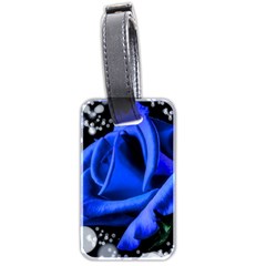 Blue-rose-rose-rose-bloom-blossom Luggage Tag (two Sides) by Sapixe