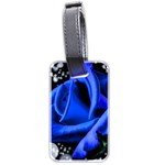 Blue-rose-rose-rose-bloom-blossom Luggage Tag (two sides) Back