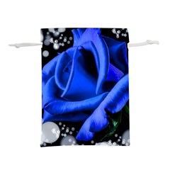 Blue-rose-rose-rose-bloom-blossom Lightweight Drawstring Pouch (l) by Sapixe