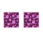 Squares-purple-stripes-texture Cufflinks (Square) Front(Pair)