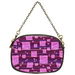 Squares-purple-stripes-texture Chain Purse (One Side) Front