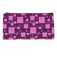 Squares-purple-stripes-texture Pencil Case