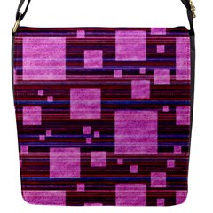 Squares-purple-stripes-texture Flap Closure Messenger Bag (S)