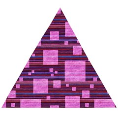 Squares-purple-stripes-texture Wooden Puzzle Triangle