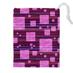 Squares-purple-stripes-texture Drawstring Pouch (5XL)