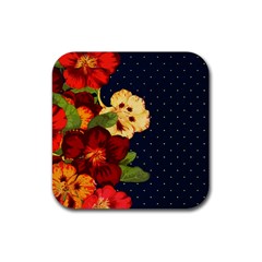 Flowers-vintage-floral Rubber Coaster (square) 