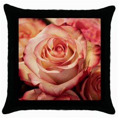 Roses-flowers-rose-bloom-petals Throw Pillow Case (Black)