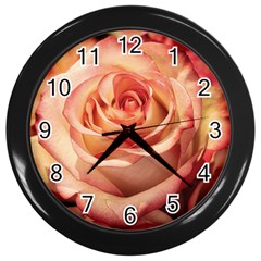 Roses-flowers-rose-bloom-petals Wall Clock (Black)