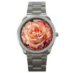 Roses-flowers-rose-bloom-petals Sport Metal Watch