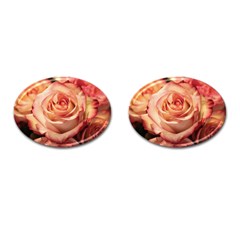 Roses-flowers-rose-bloom-petals Cufflinks (Oval)