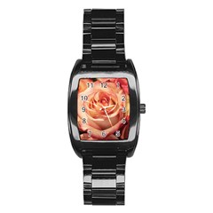 Roses-flowers-rose-bloom-petals Stainless Steel Barrel Watch