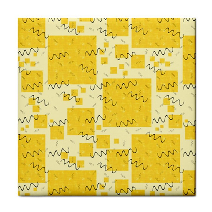 Party-confetti-yellow-squares Tile Coaster