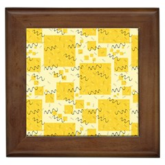 Party-confetti-yellow-squares Framed Tile by Sapixe