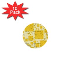 Party-confetti-yellow-squares 1  Mini Buttons (10 Pack)  by Sapixe