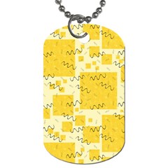 Party-confetti-yellow-squares Dog Tag (two Sides) by Sapixe