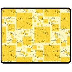 Party-confetti-yellow-squares Fleece Blanket (medium)  by Sapixe