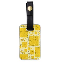 Party-confetti-yellow-squares Luggage Tag (one Side) by Sapixe