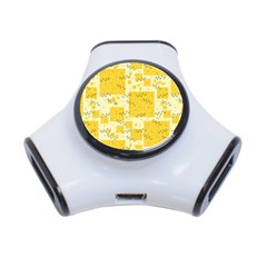 Party-confetti-yellow-squares 3-port Usb Hub by Sapixe