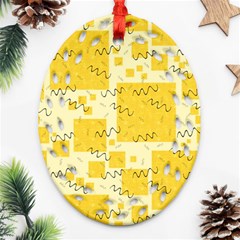 Party-confetti-yellow-squares Ornament (oval Filigree) by Sapixe